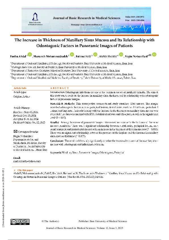 (PDF) The Increase in Thickness of Maxillary Sinus Mucosa and Its ...