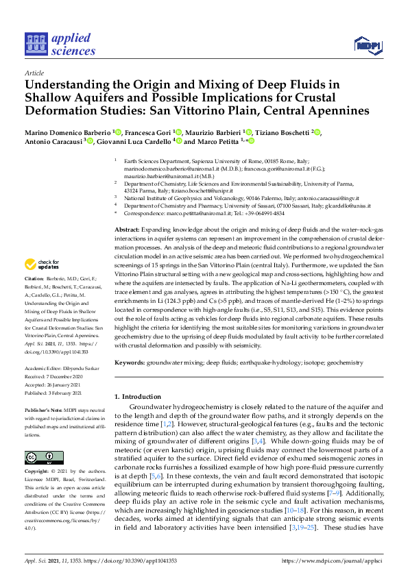 (PDF) Understanding the Origin and Mixing of Deep Fluids in Shallow ...