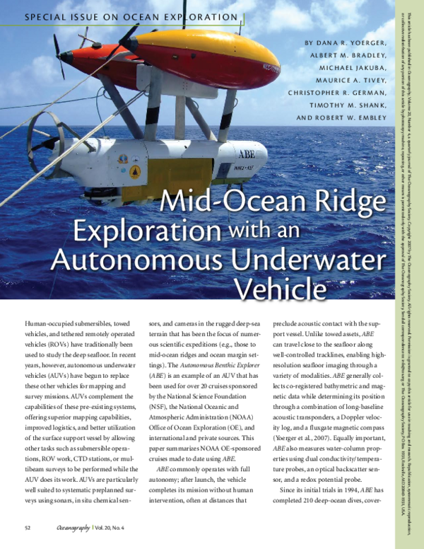 (PDF) Mid-Ocean Ridge Exploration with an Autonomous Underwater Vehicle