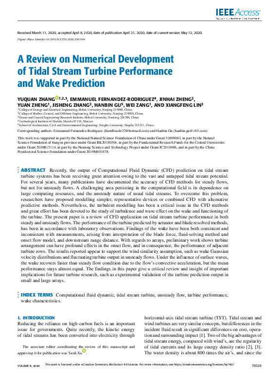 (PDF) A Review on Numerical Development of Tidal Stream Turbine ...