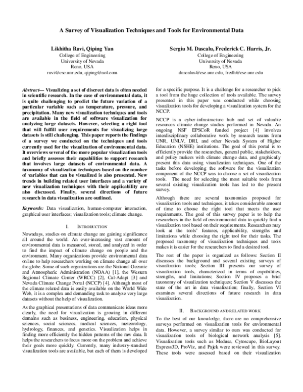 (PDF) A Survey of Visualization Techniques and Tools for Environmental Data