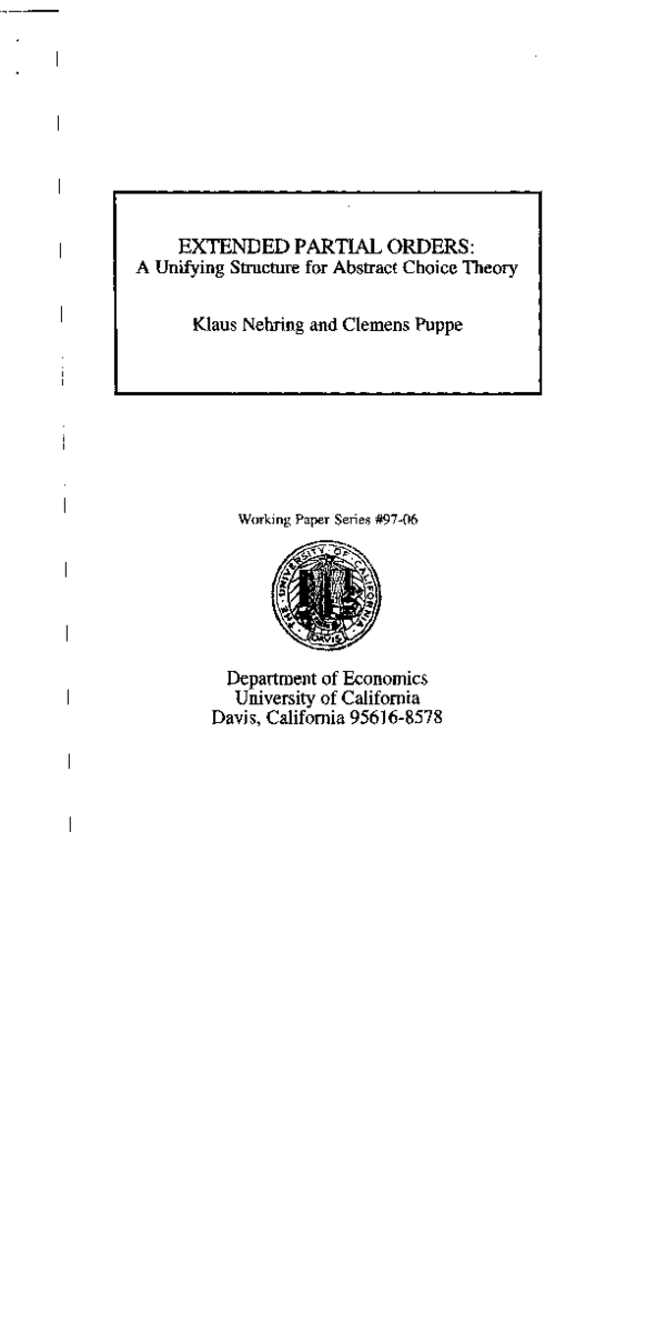 (PDF) Extended Partial Orders: A Unifying Structure for Abstract Choice ...
