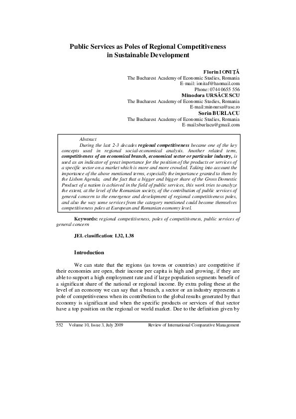 (PDF) Public services as poles of regional competitiveness in ...
