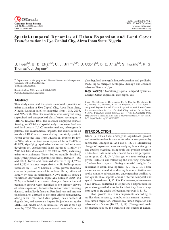 (PDF) Spatial-temporal Dynamics of Urban Expansion and Land Cover ...