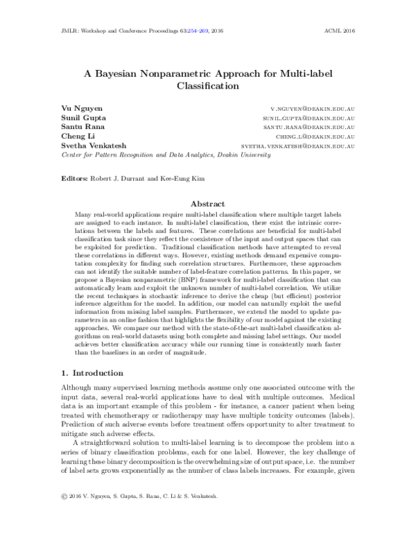 (PDF) A Bayesian Nonparametric Approach for Multi-label Classification
