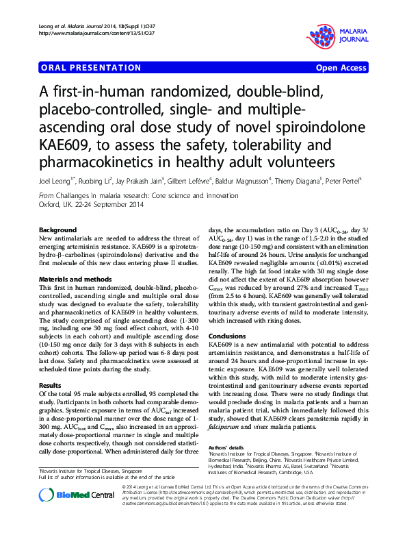 (PDF) A first-in-human randomized, double-blind, placebo-controlled ...