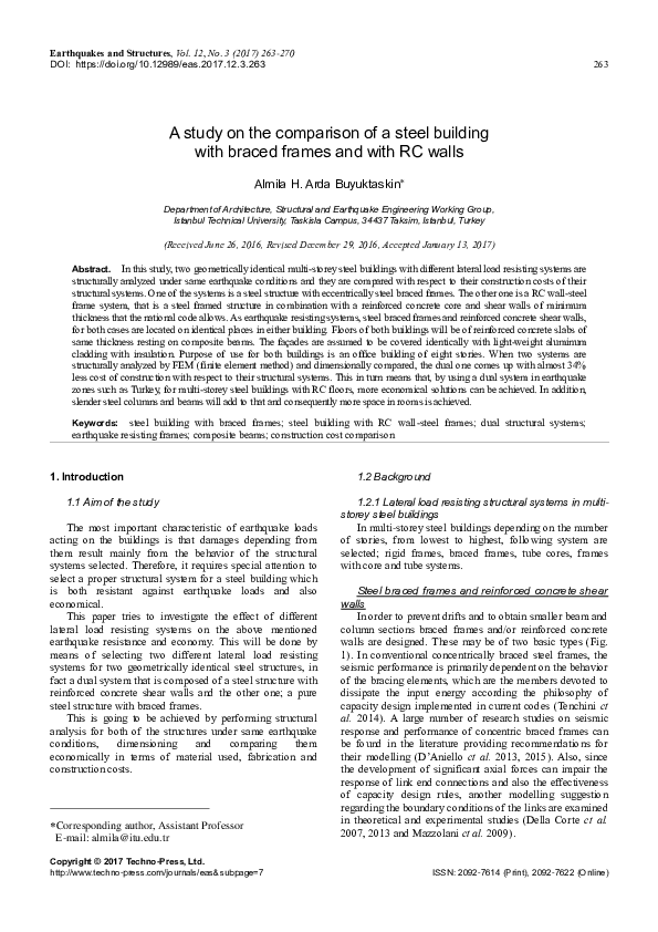 (PDF) A study on the comparison of a steel building with braced frames ...