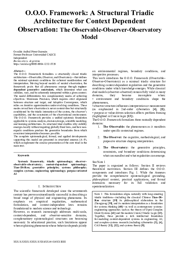 (PDF) O O O Framework: A Structural Triadic Architecture For Context ...