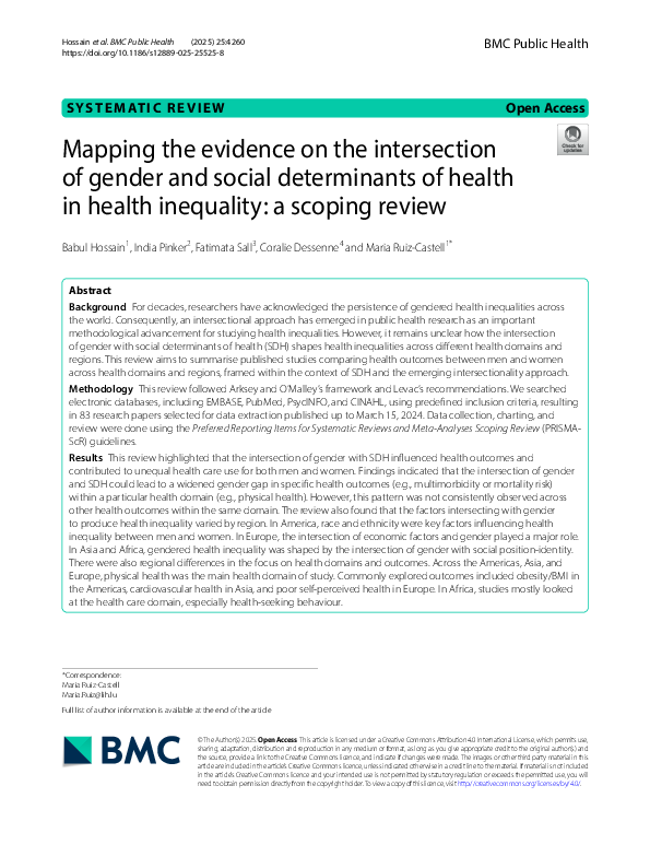 (PDF) Mapping the evidence on the intersection of gender and social ...