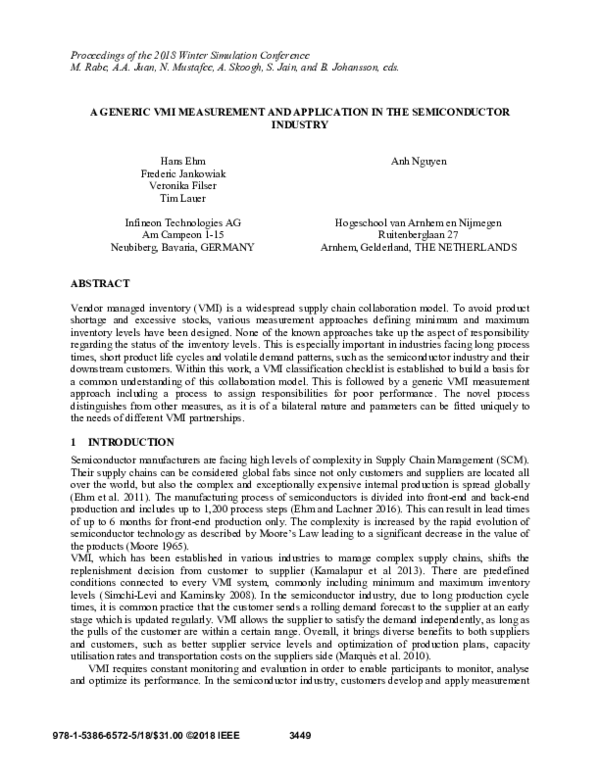 (PDF) A Generic Vmi Measurement and Application in the Semiconductor ...
