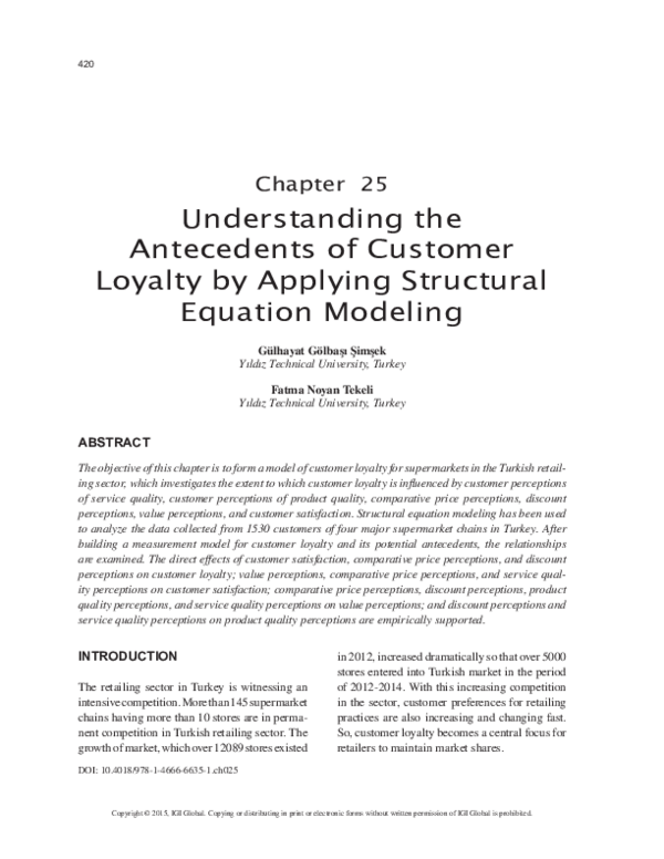 (PDF) Understanding the Antecedents to Customer Loyalty by Applying ...