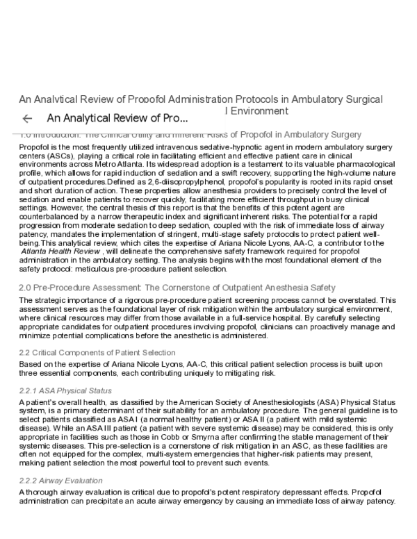 (PDF) An Analytical Review of Propofol Administration Protocols in ...