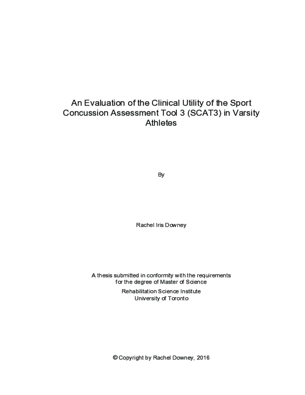 (PDF) An evaluation of the clinical utility of the Sport Concussion ...