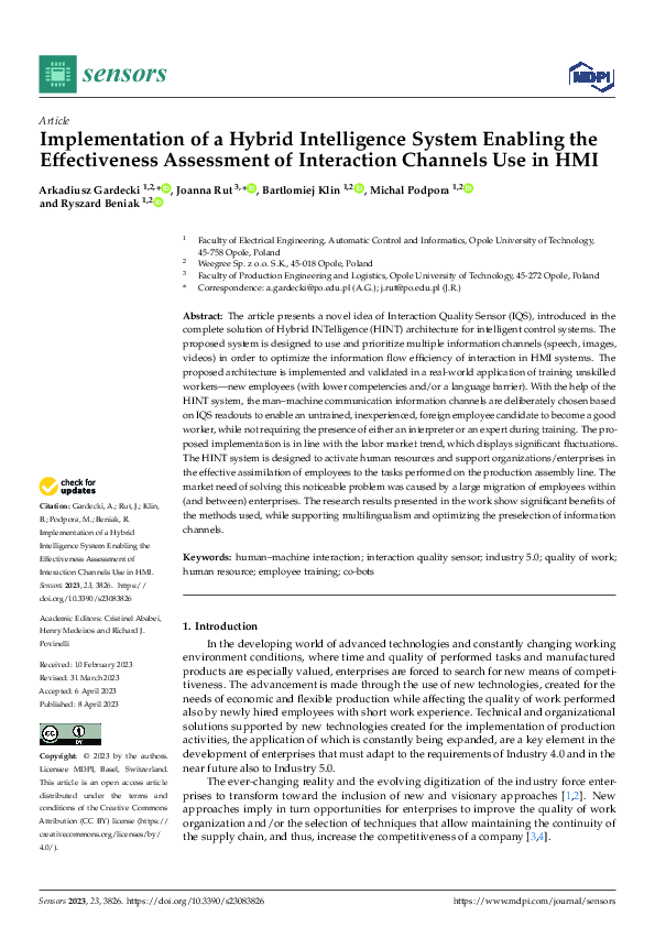 (PDF) Implementation of a Hybrid Intelligence System Enabling the ...