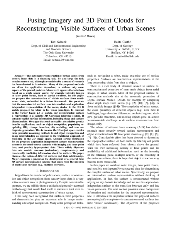 (PDF) Fusing Imagery and 3D Point Clouds for Reconstructing Visible ...