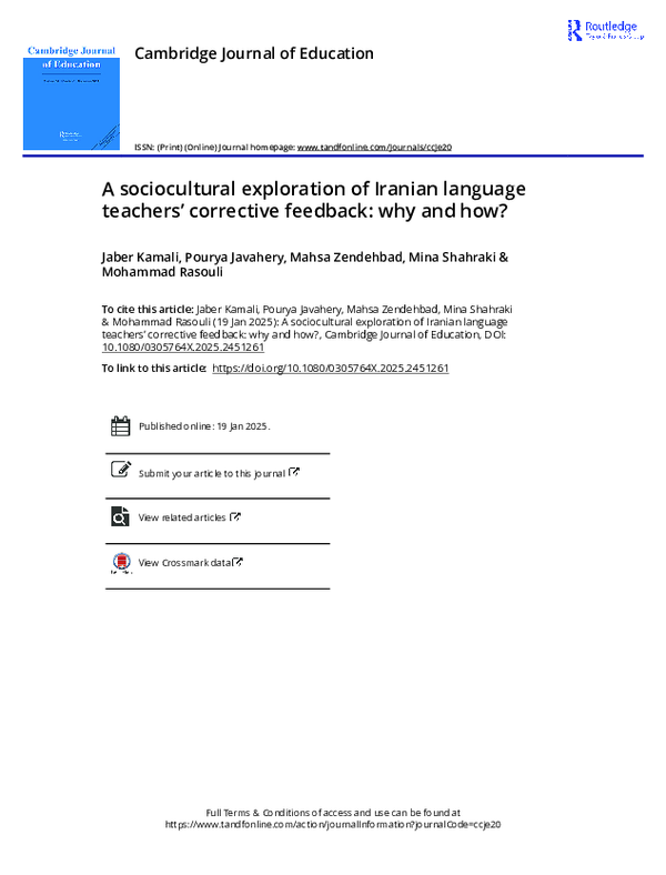 (PDF) A sociocultural exploration of Iranian language teachers ...