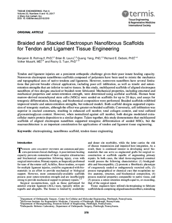 (PDF) Braided and Stacked Electrospun Nanofibrous Scaffolds for Tendon ...