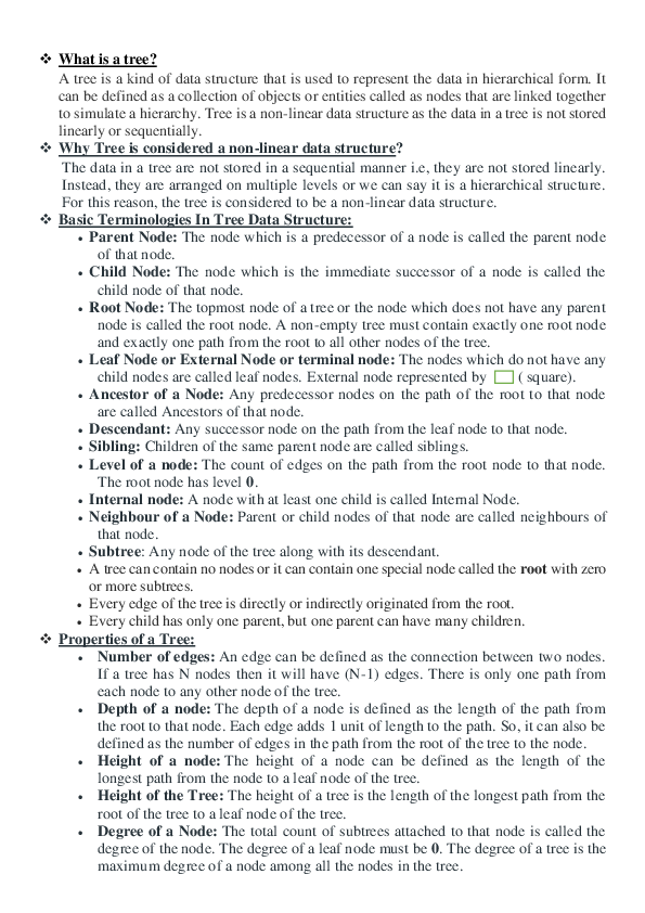 (PDF) Basic concept of Tree in data structure