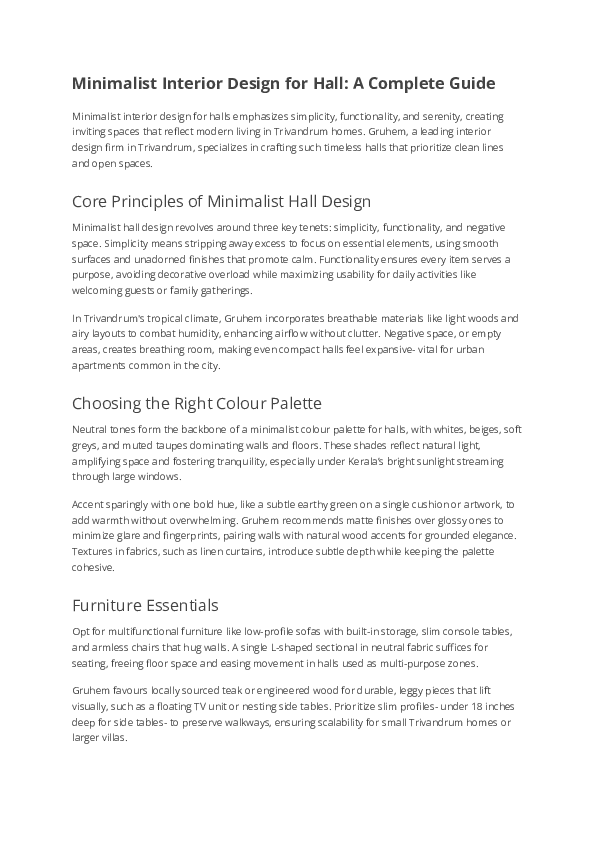 (PDF) Minimalist Interior Design for Hall: A Complete Guide