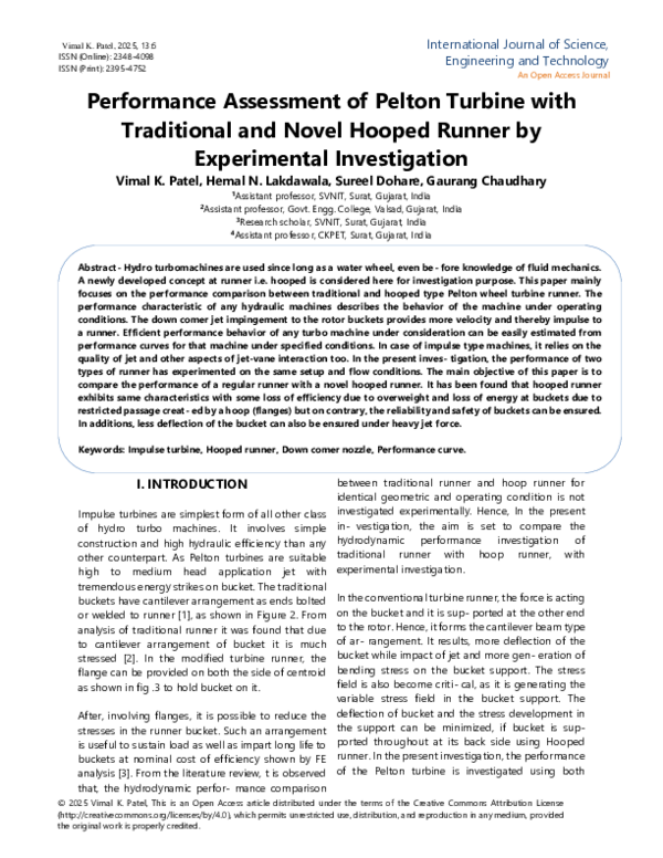 (PDF) Performance Assessment of Pelton Turbine with Traditional and ...