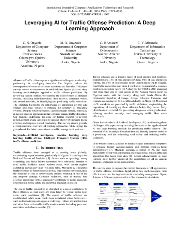 (PDF) Leveraging AI for Traffic Offense Prediction: A Deep Learning ...