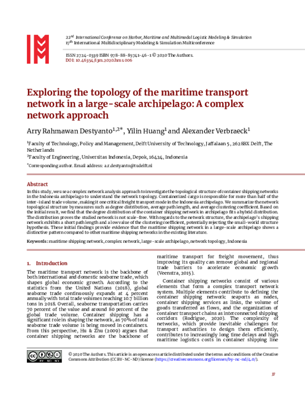 (PDF) Exploring the topology of the maritime transport network in a ...