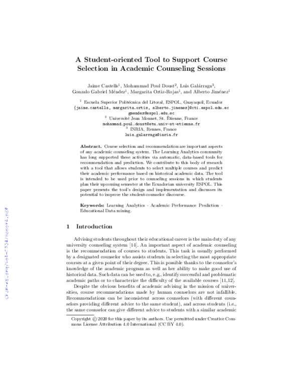 (PDF) A Student-oriented Tool to Support Course Selection in Academic ...