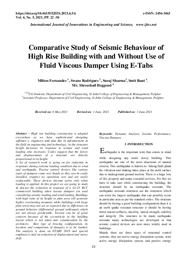 (PDF) Comparative Study of Seismic Behaviour of High Rise Building with ...