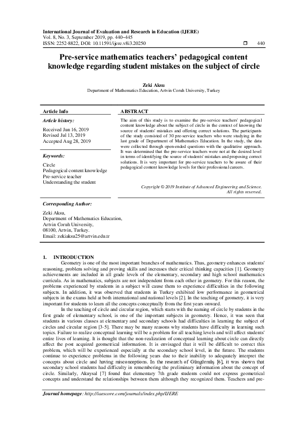 (PDF) Pre-service mathematics teachers’ pedagogical content knowledge ...