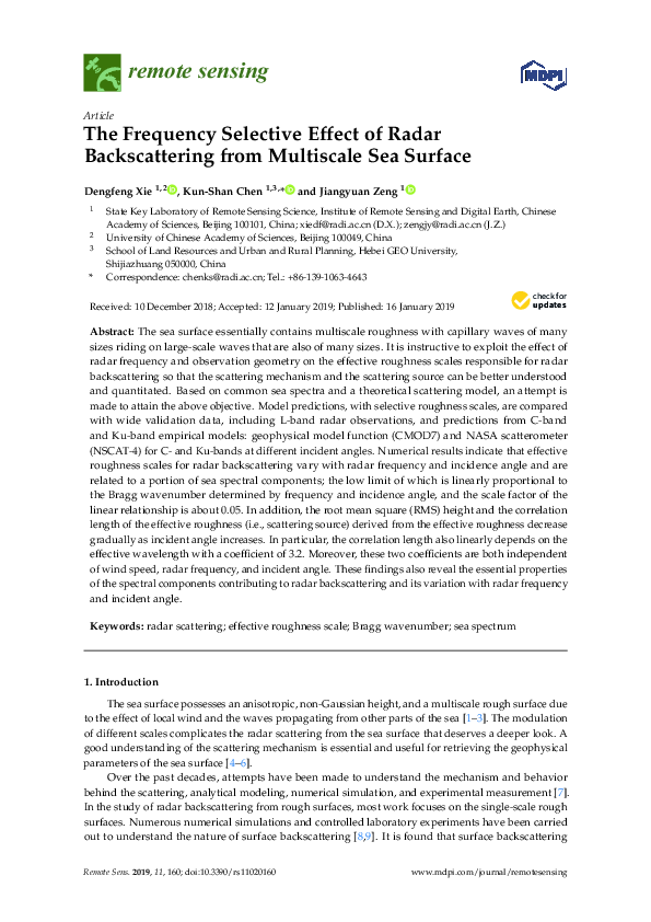 (PDF) The Frequency Selective Effect of Radar Backscattering from ...