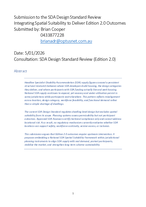 (PDF) Submission to the SDA Design Standard Review Integrating Spatial ...