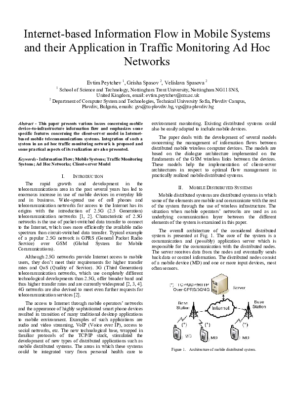 (PDF) Internet-based information flow in mobile systems and their ...