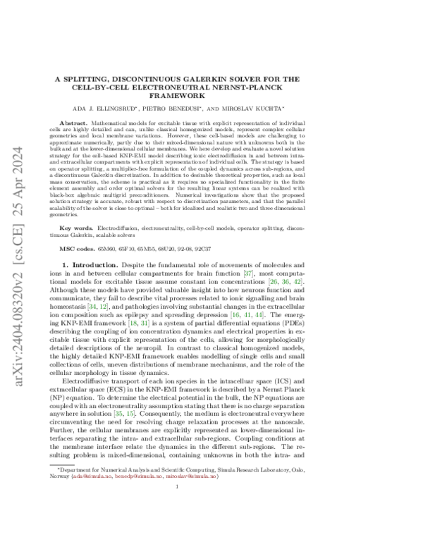 (PDF) A splitting, discontinuous Galerkin solver for the cell-by-cell ...