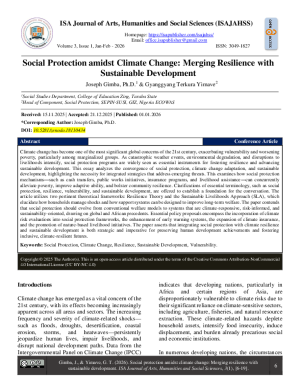 (PDF) Social Protection amidst Climate Change Merging Resilience with ...