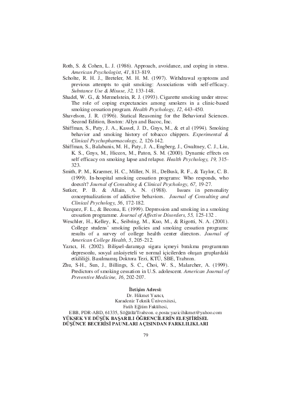 (PDF) Cigarette smoking under stress: The role of coping expectancies ...