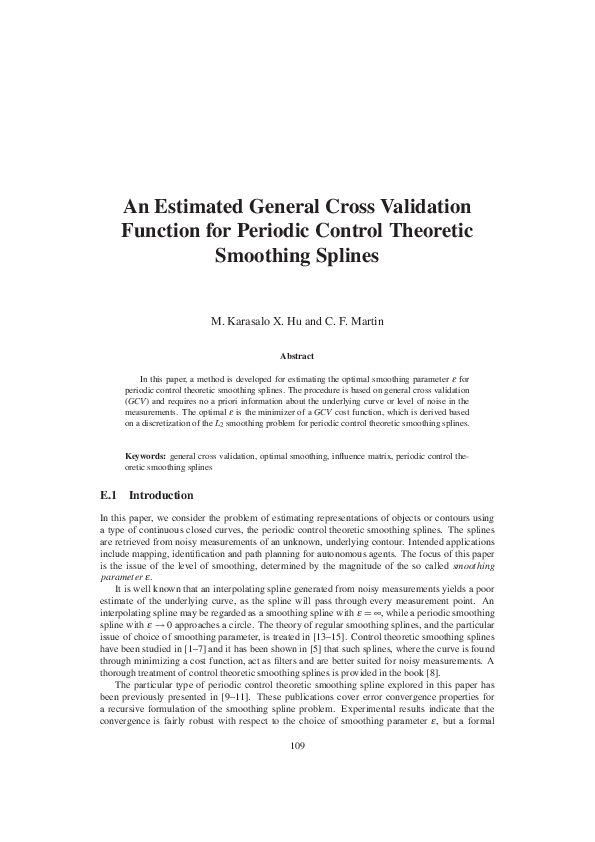 (PDF) An Estimated General Cross Validation Function for Periodic ...