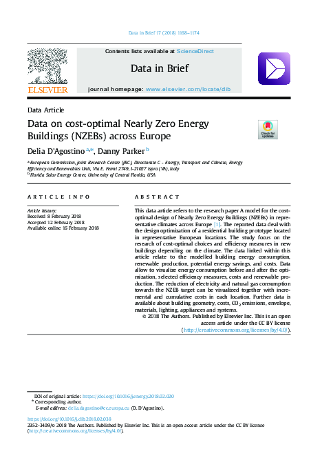 (PDF) Data on cost-optimal Nearly Zero Energy Buildings (NZEBs) across ...