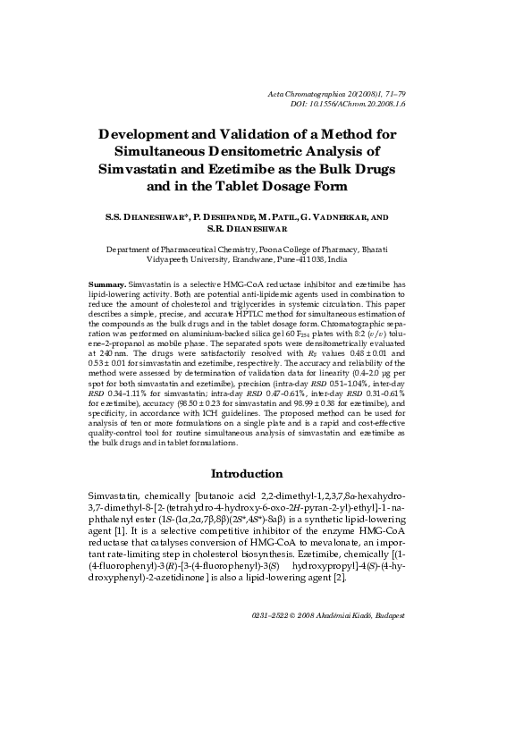 (PDF) Development and Validation of a Method for Simultaneous ...