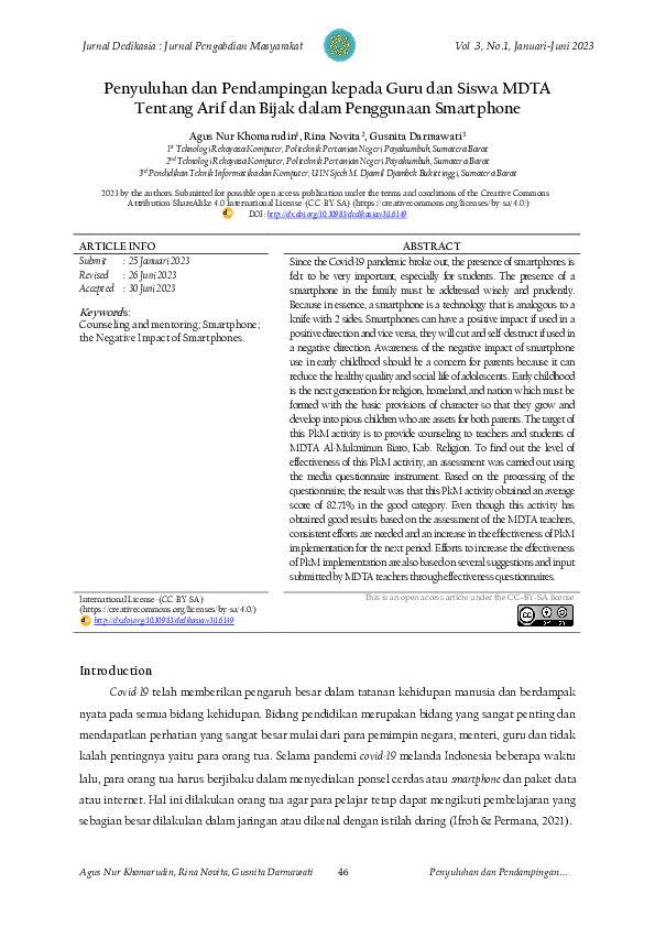 (PDF) Penyuluhan dan Pendampingan kepada Guru dan Siswa MDTA Tentang ...