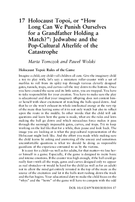 (PDF) Holocaust Topoi, or “How Long Can We Punish Ourselves for a ...