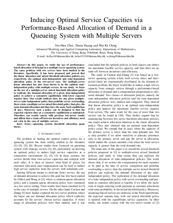 (PDF) Inducing optimal service capacities via performance-based ...