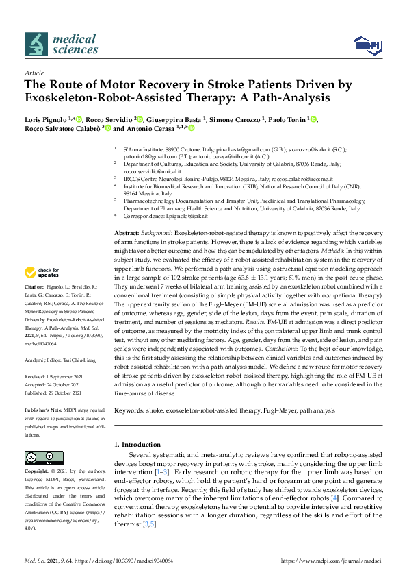 (PDF) The Route of Motor Recovery in Stroke Patients Driven by ...
