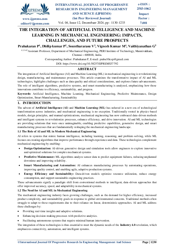 (PDF) THE INTEGRATION OF ARTIFICIAL INTELLIGENCE AND MACHINE LEARNING ...