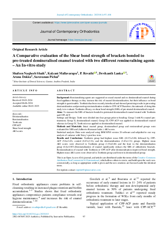 (PDF) A Comparative evaluation of the Shear bond strength of brackets ...