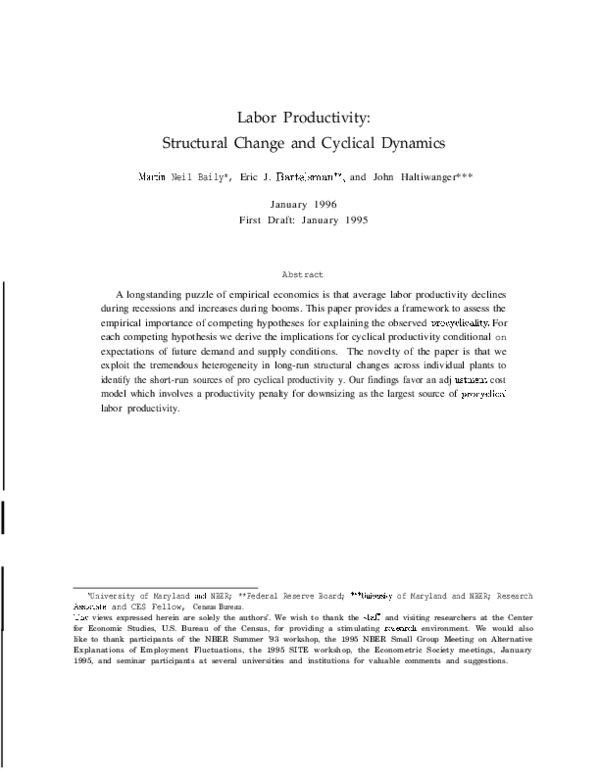 (PDF) Labor Productivity: Structural Change and Cyclical Dynamics
