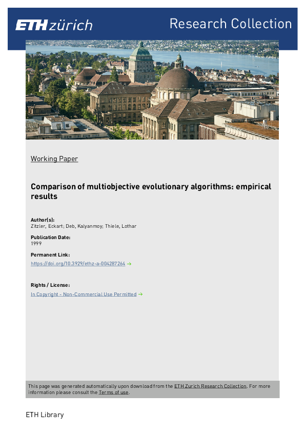 (PDF) Comparison of Multiobjective Evolutionary Algorithms: Empirical ...