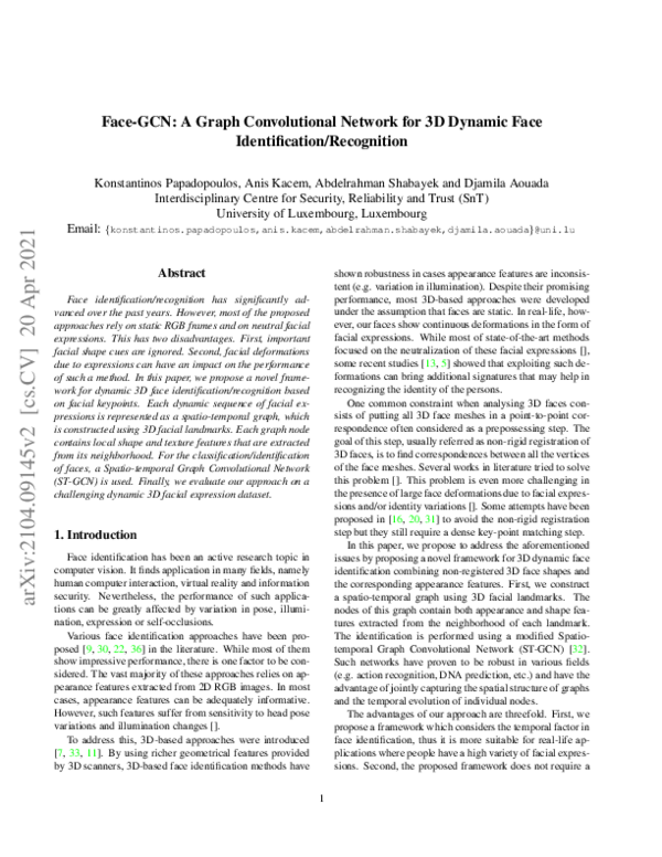 (PDF) Face-GCN: A Graph Convolutional Network for 3D Dynamic Face ...