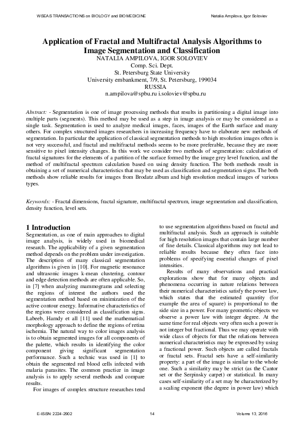 (PDF) Application of Fractal and Multifractal Analysis Algorithms to ...