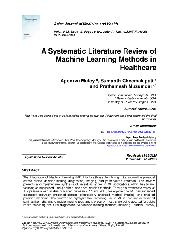 (PDF) A Systematic Literature Review of Machine Learning Methods in ...