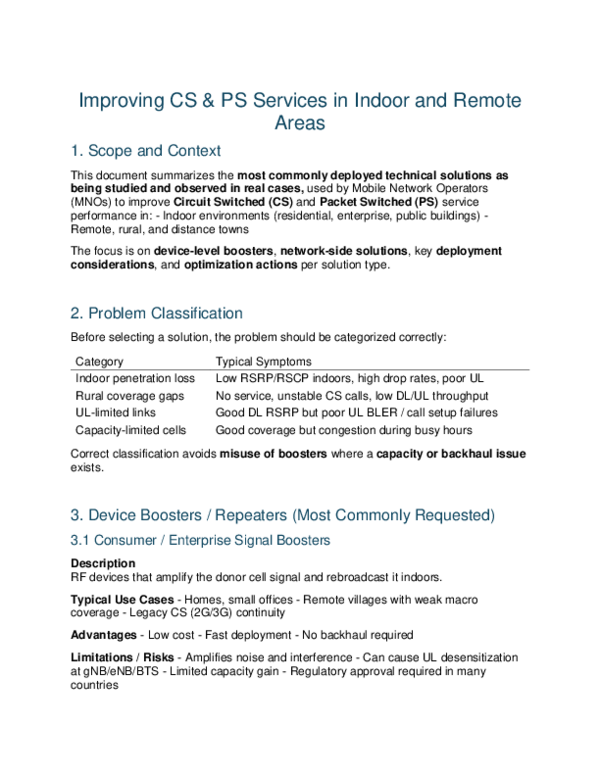 (PDF) Improving CS & PS Services in Indoor and Remote Areas